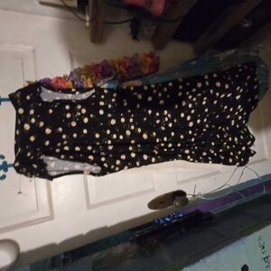 Black Dress with White Floral Pattern